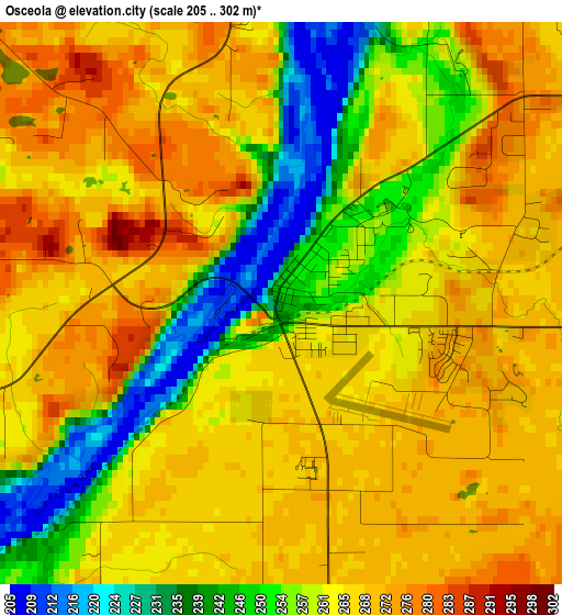 Osceola elevation map