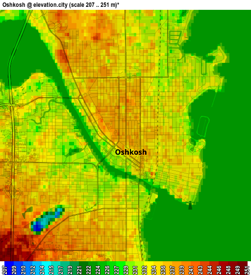 Oshkosh elevation map