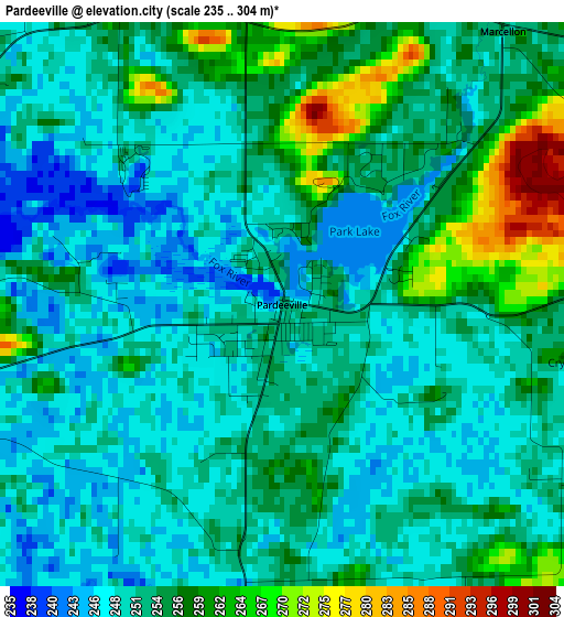 Pardeeville elevation map