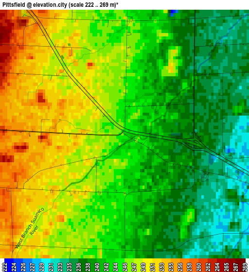 Pittsfield elevation map