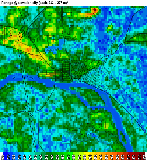 Portage elevation map