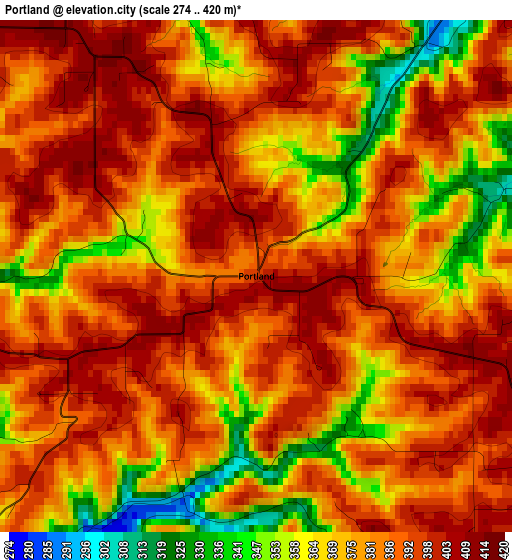 Portland elevation map