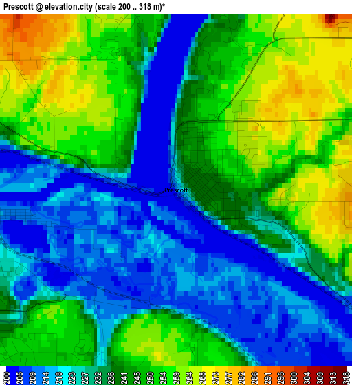 Prescott elevation map