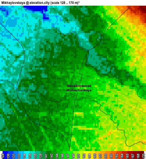 Mikhaylovskaya elevation map