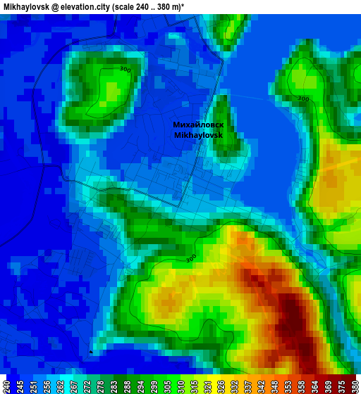 Mikhaylovsk elevation map