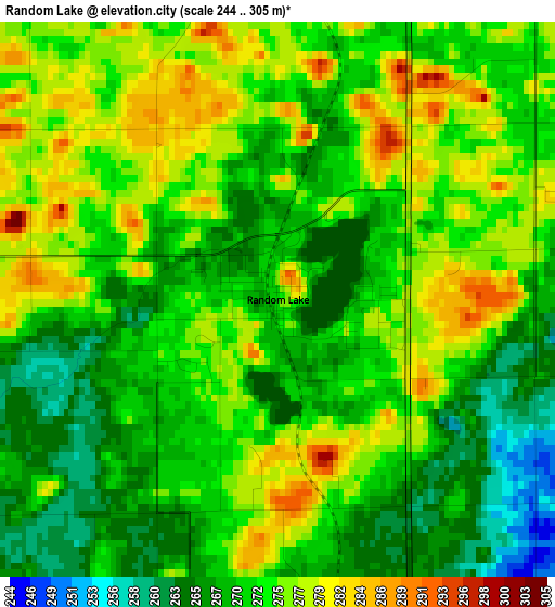 Random Lake elevation map