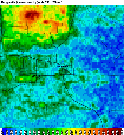 Redgranite elevation map