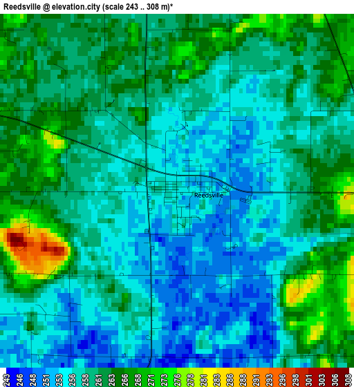 Reedsville elevation map