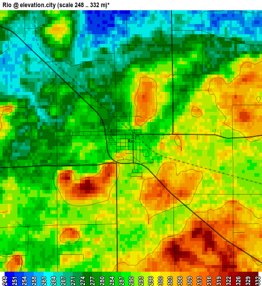 Rio elevation map