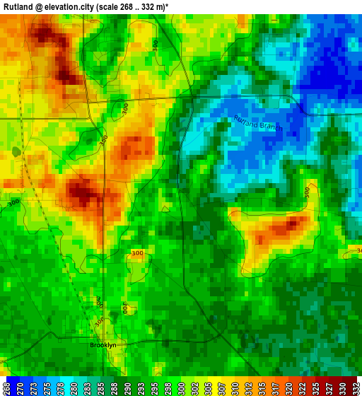 Rutland elevation map