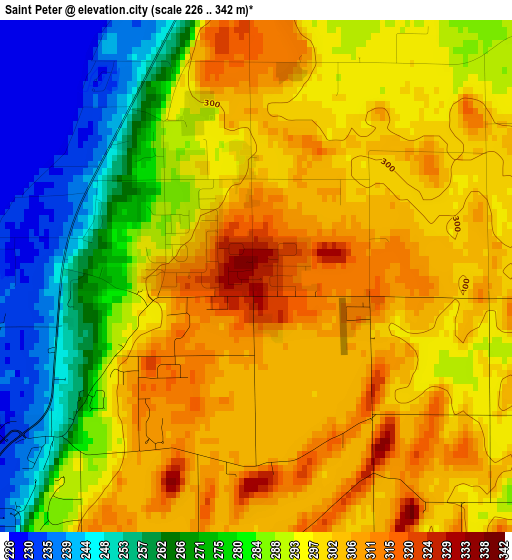 Saint Peter elevation map