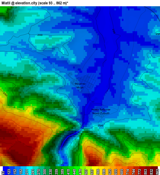 Miatli elevation map