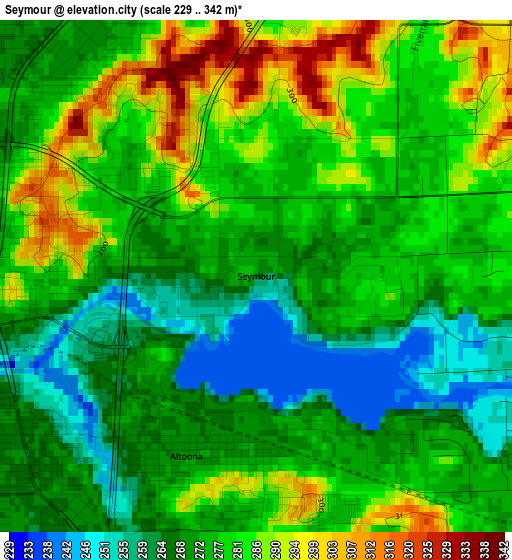 Seymour elevation map