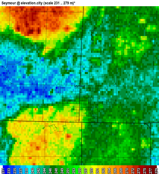 Seymour elevation map