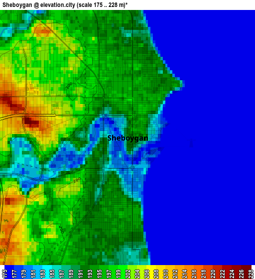 Sheboygan elevation map