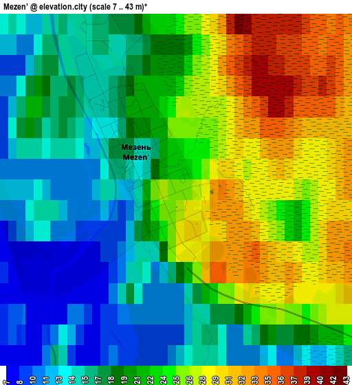 Mezen’ elevation map