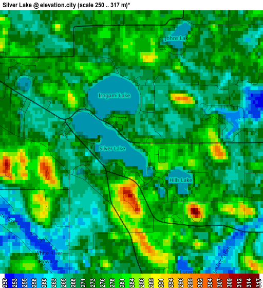 Silver Lake elevation map