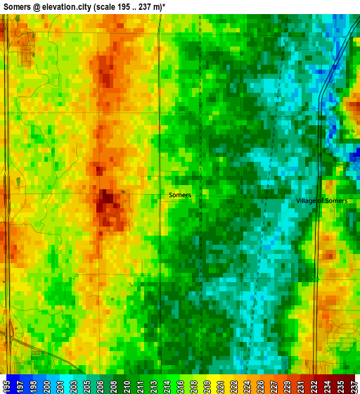 Somers elevation map