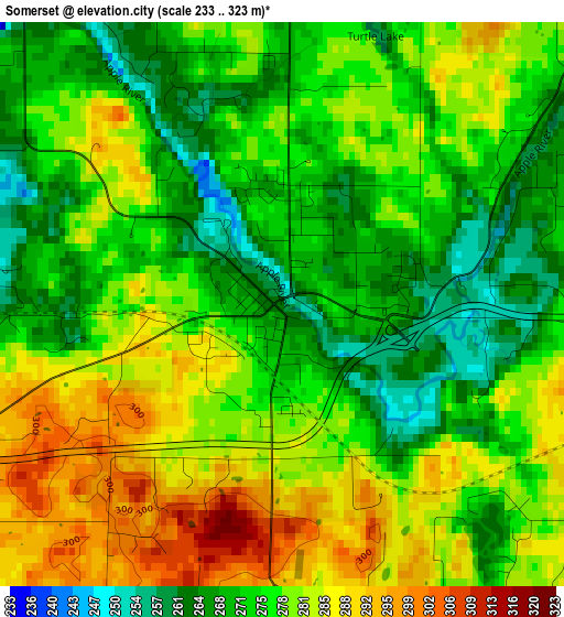 Somerset elevation map