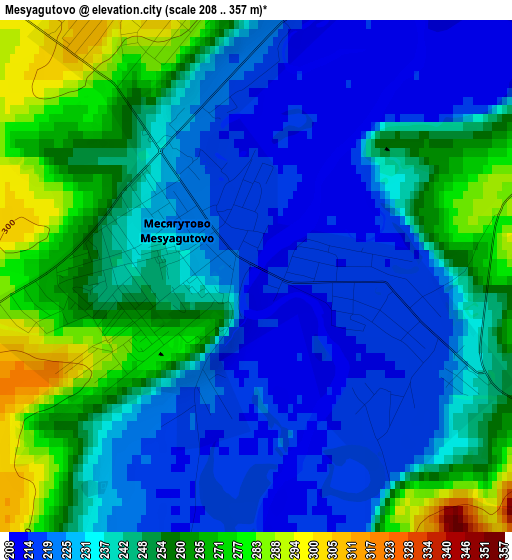 Mesyagutovo elevation map