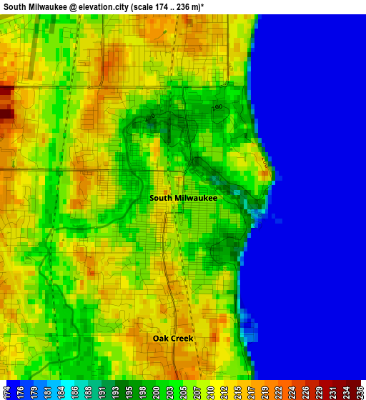 South Milwaukee elevation map