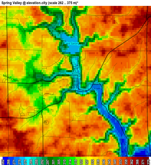 Spring Valley elevation map