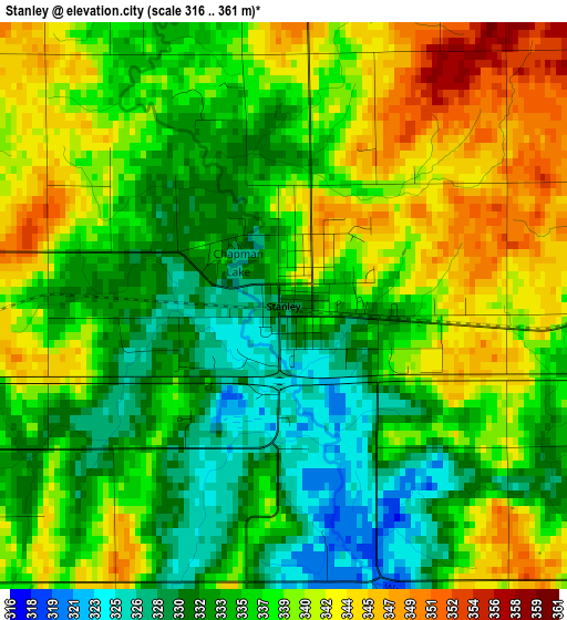 Stanley elevation map