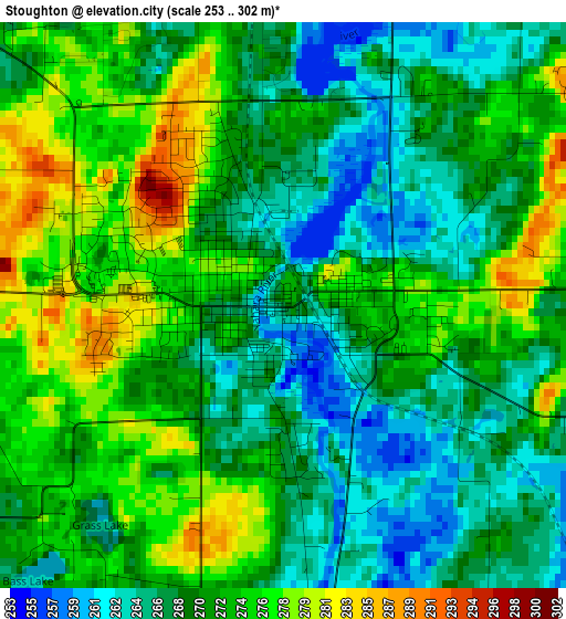 Stoughton elevation map