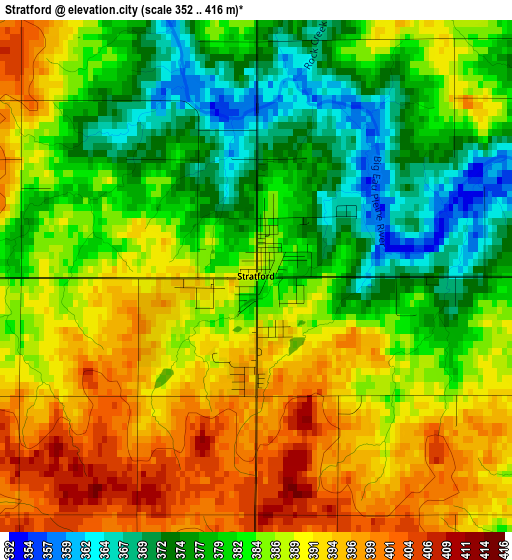 Stratford elevation map