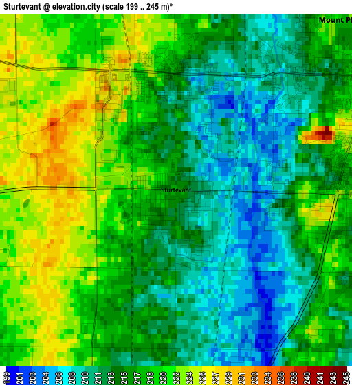 Sturtevant elevation map