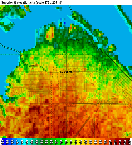 Superior elevation map