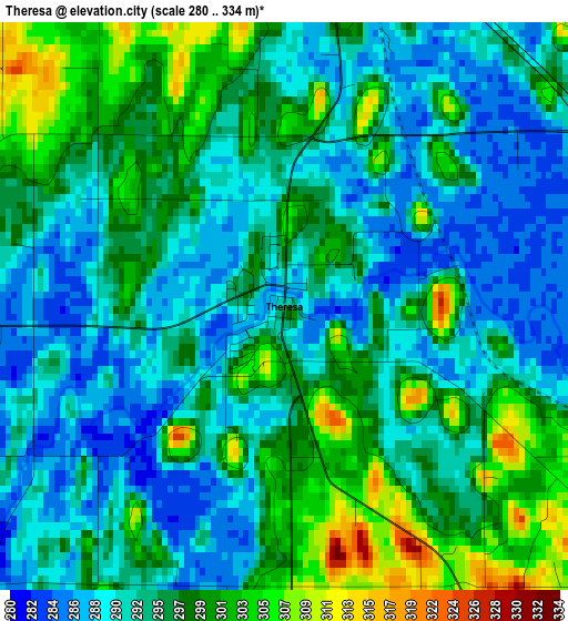 Theresa elevation map