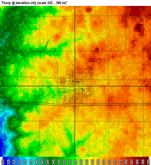 Thorp elevation map