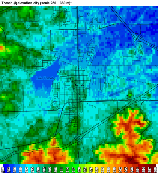 Tomah elevation map