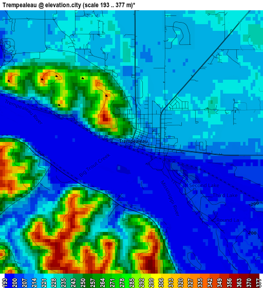 Trempealeau elevation map