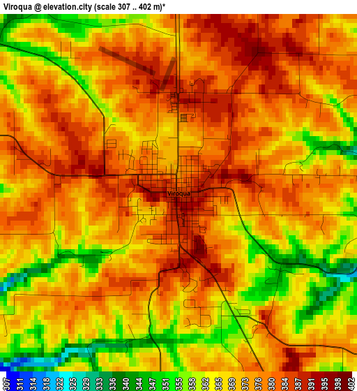 Viroqua elevation map