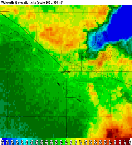 Walworth elevation map