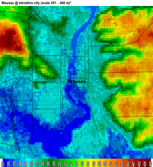 Wausau elevation map