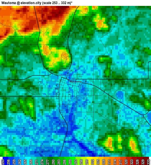 Wautoma elevation map