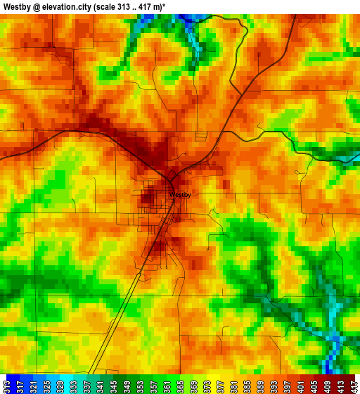 Westby elevation map