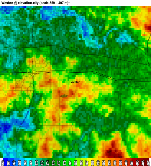 Weston elevation map