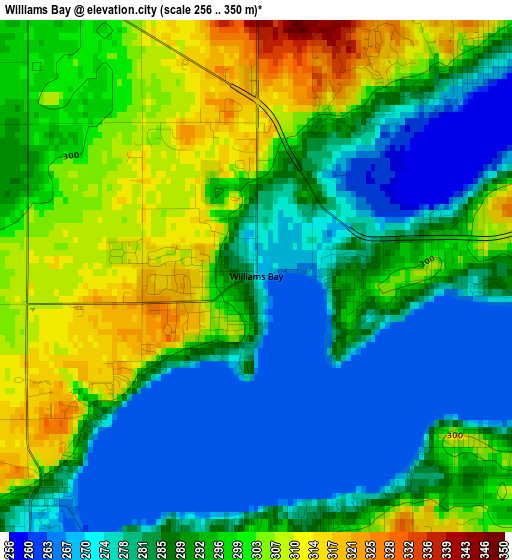 Williams Bay elevation map