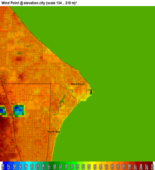 Wind Point elevation map