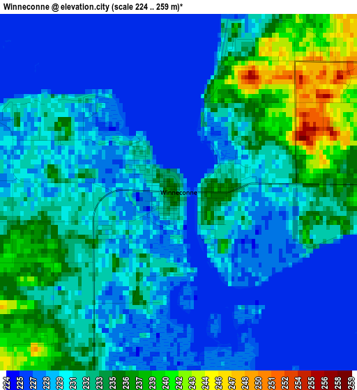 Winneconne elevation map