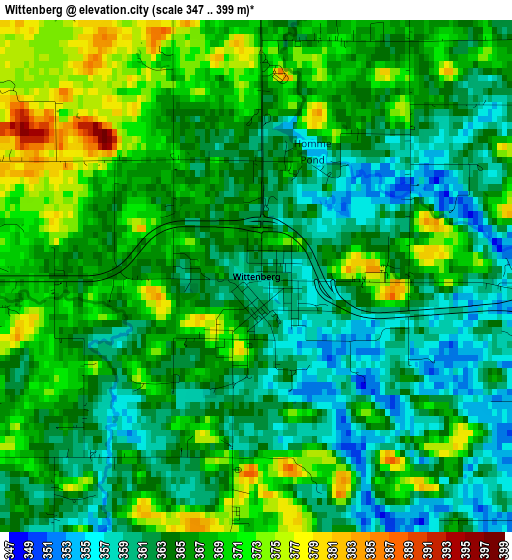 Wittenberg elevation map