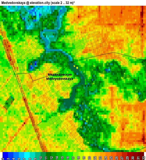 Medvedovskaya elevation map