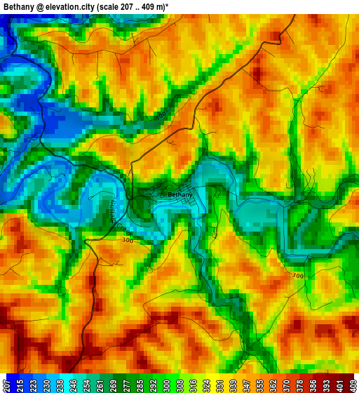 Bethany elevation map