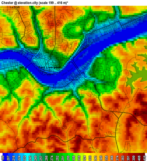 Chester elevation map