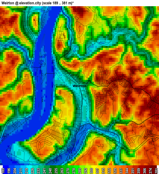 Weirton elevation map