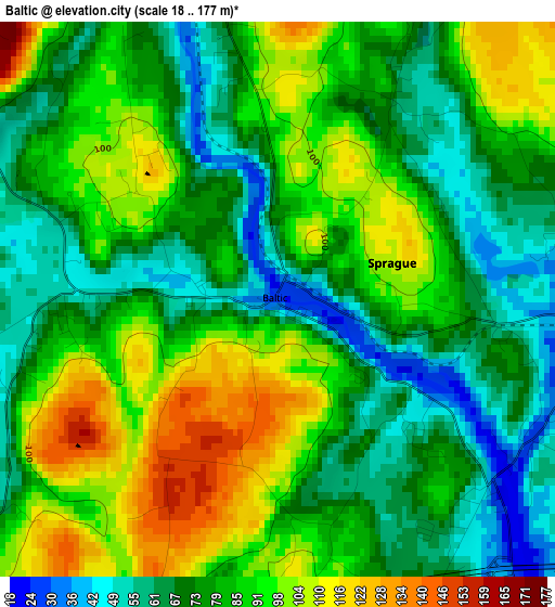 Baltic elevation map